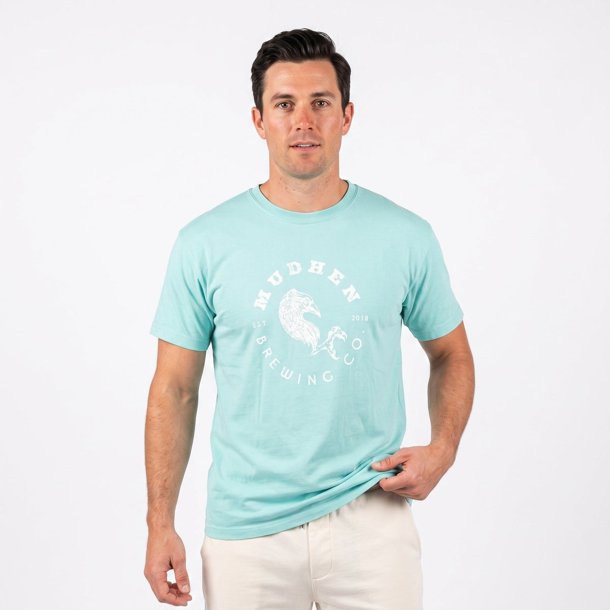 Circle Logo Tee - Barbados Blue, front