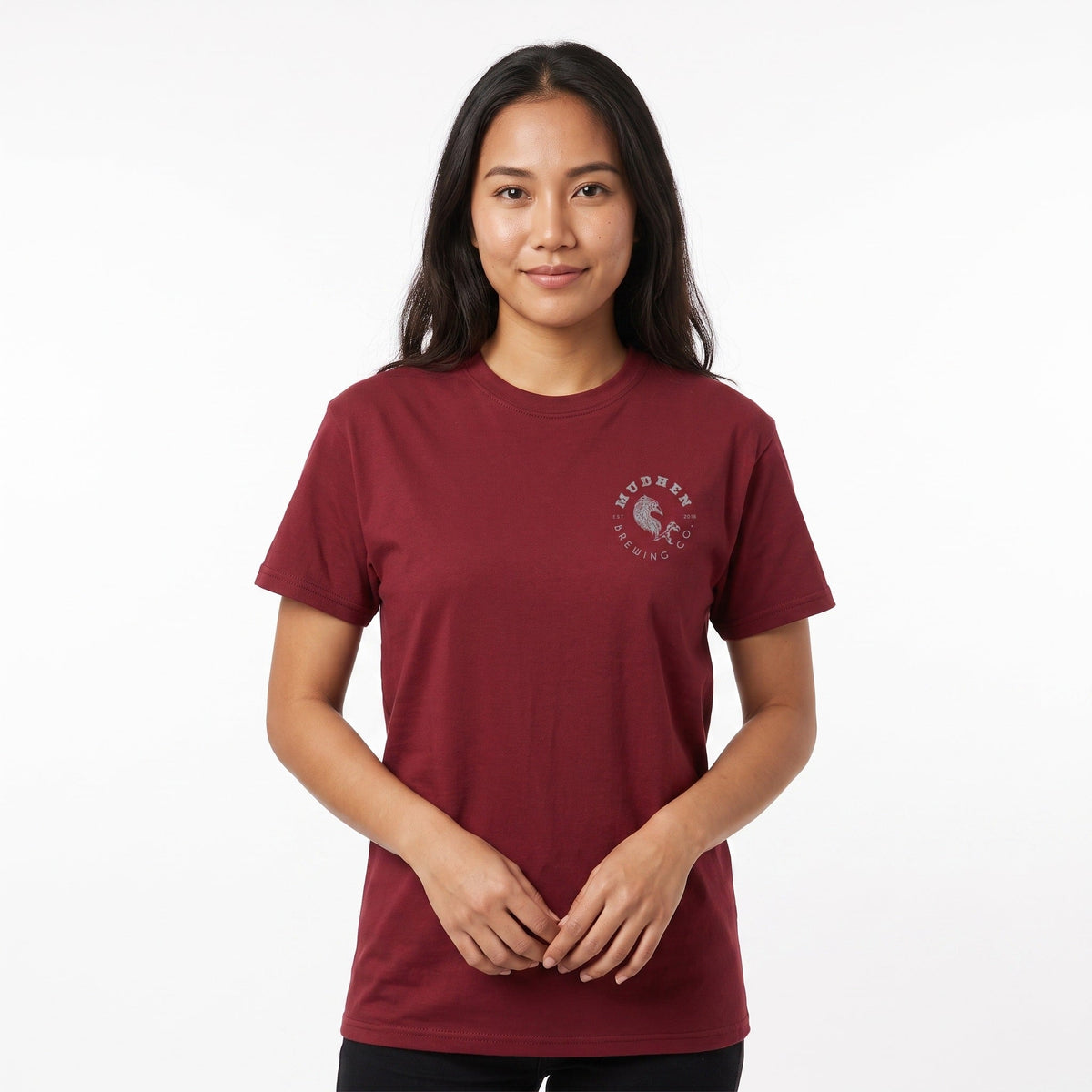 Circle Logo Tee - Maroon, front