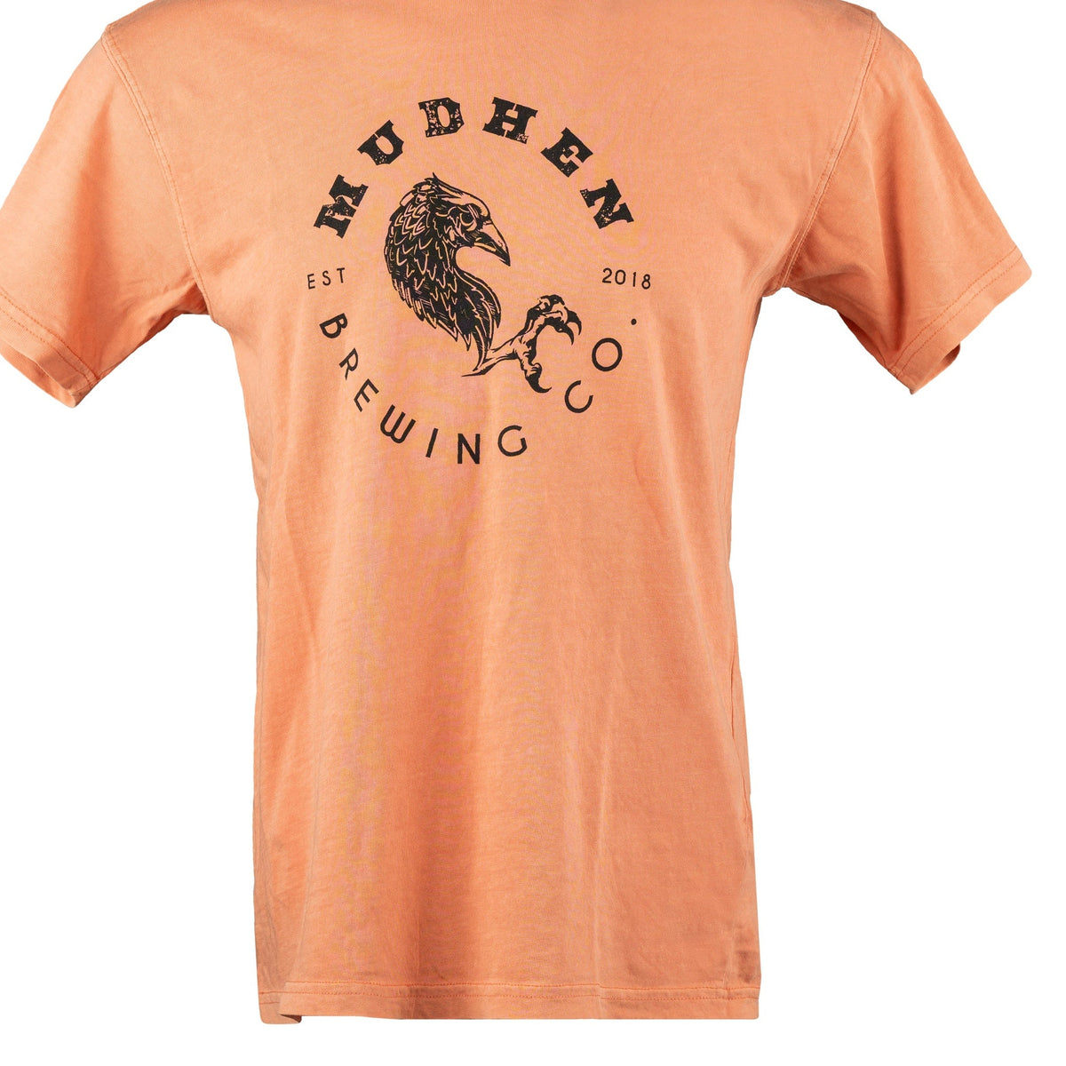 Circle Logo Tee - Tangy Tangerine, closeup