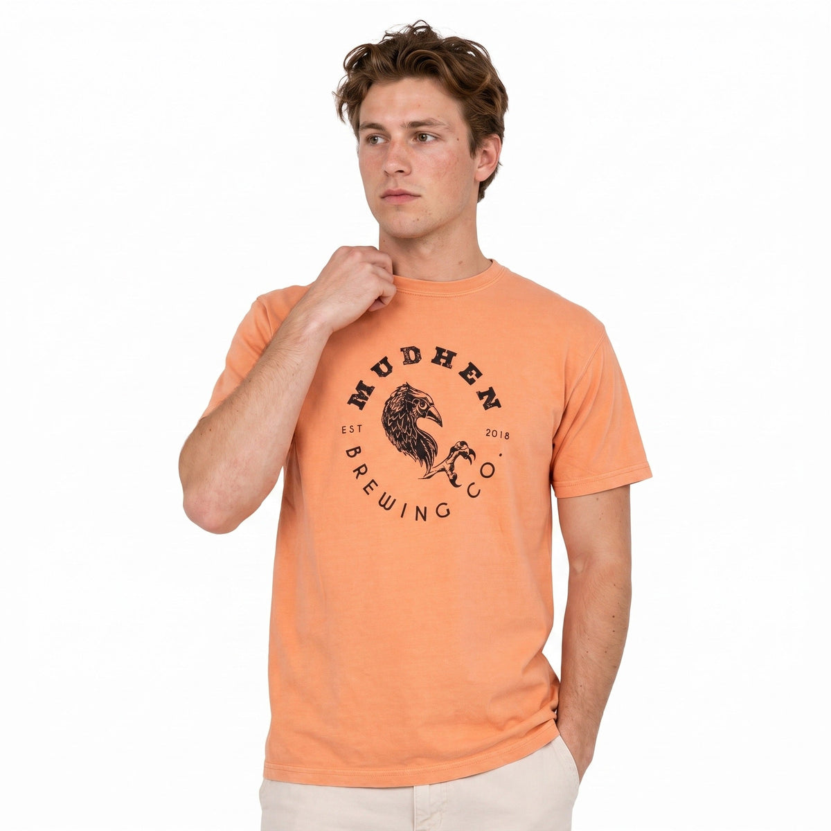 Circle Logo Tee - Tangy Tangerine, front