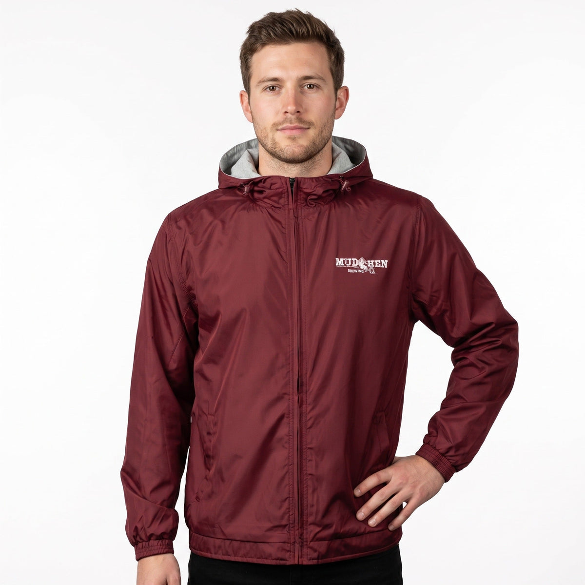 Coastal Windbreaker – Maroon, front