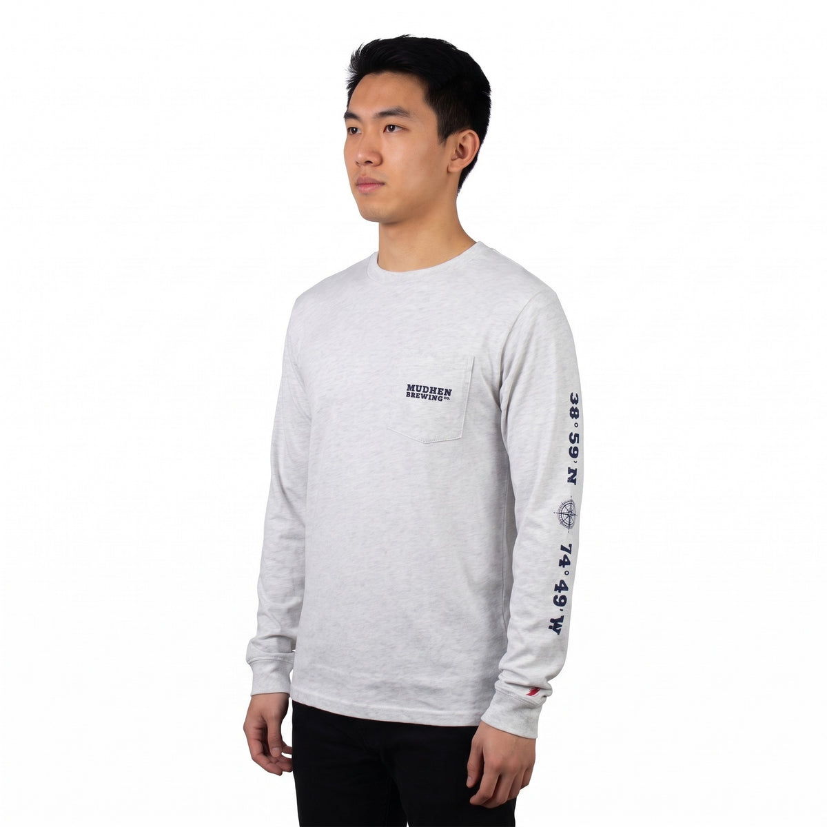 Coordinates LS - Ash, front, with the sleeve print