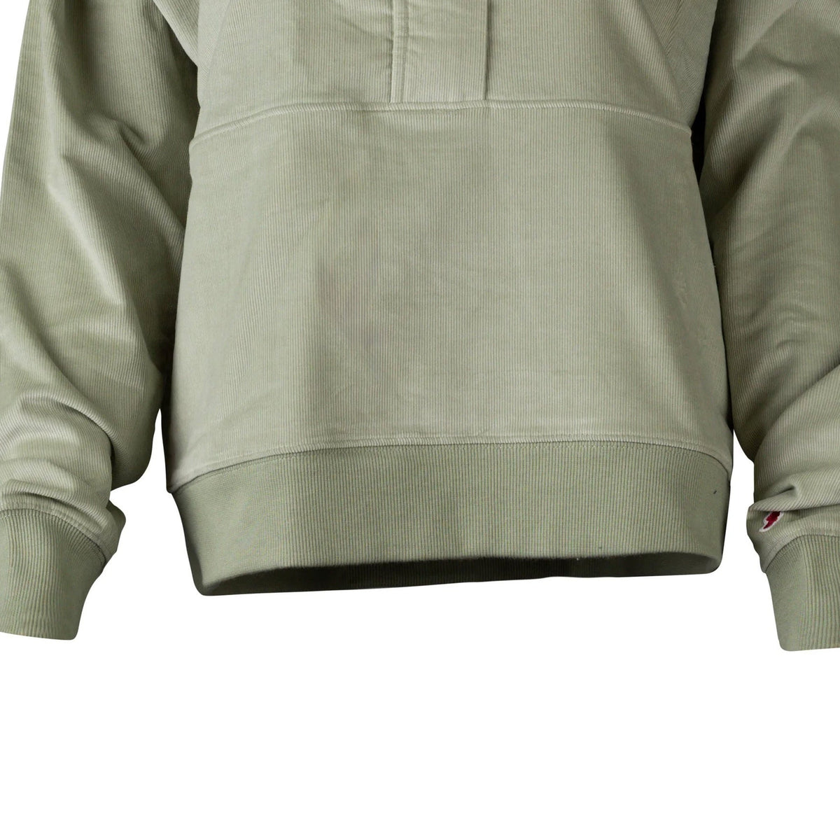 Cord Women's Half Zip - Sage, closeup