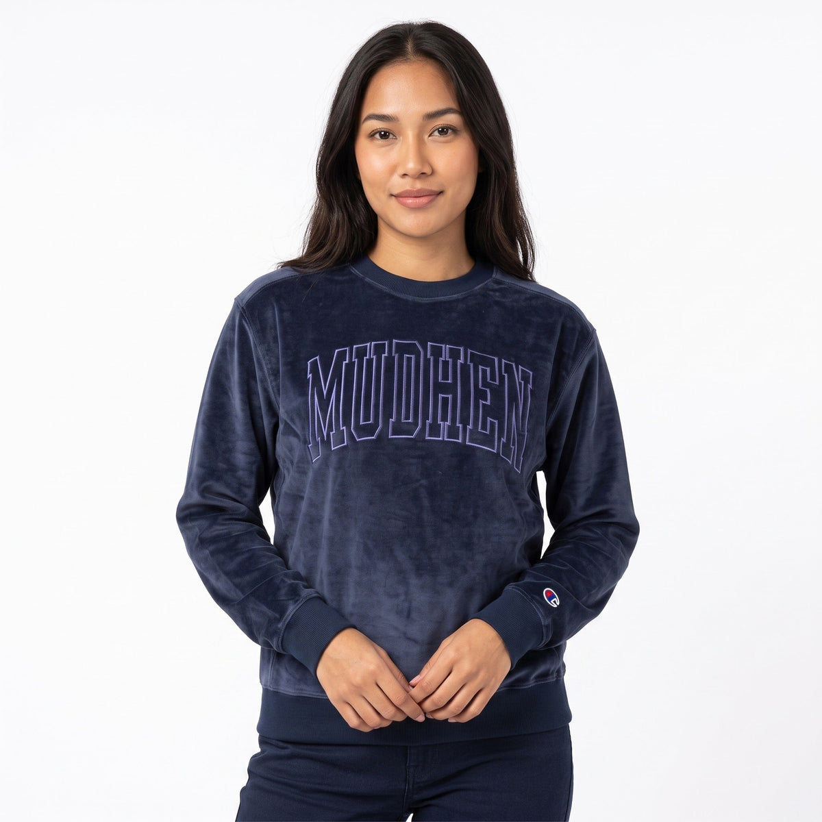 Corded Crewneck - Navy, front