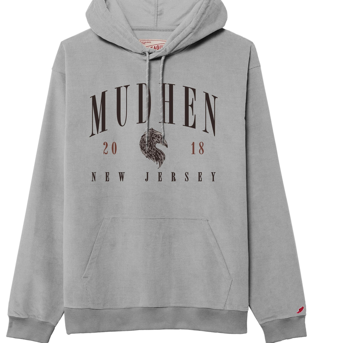Corded Hoodie - Grey, closeup