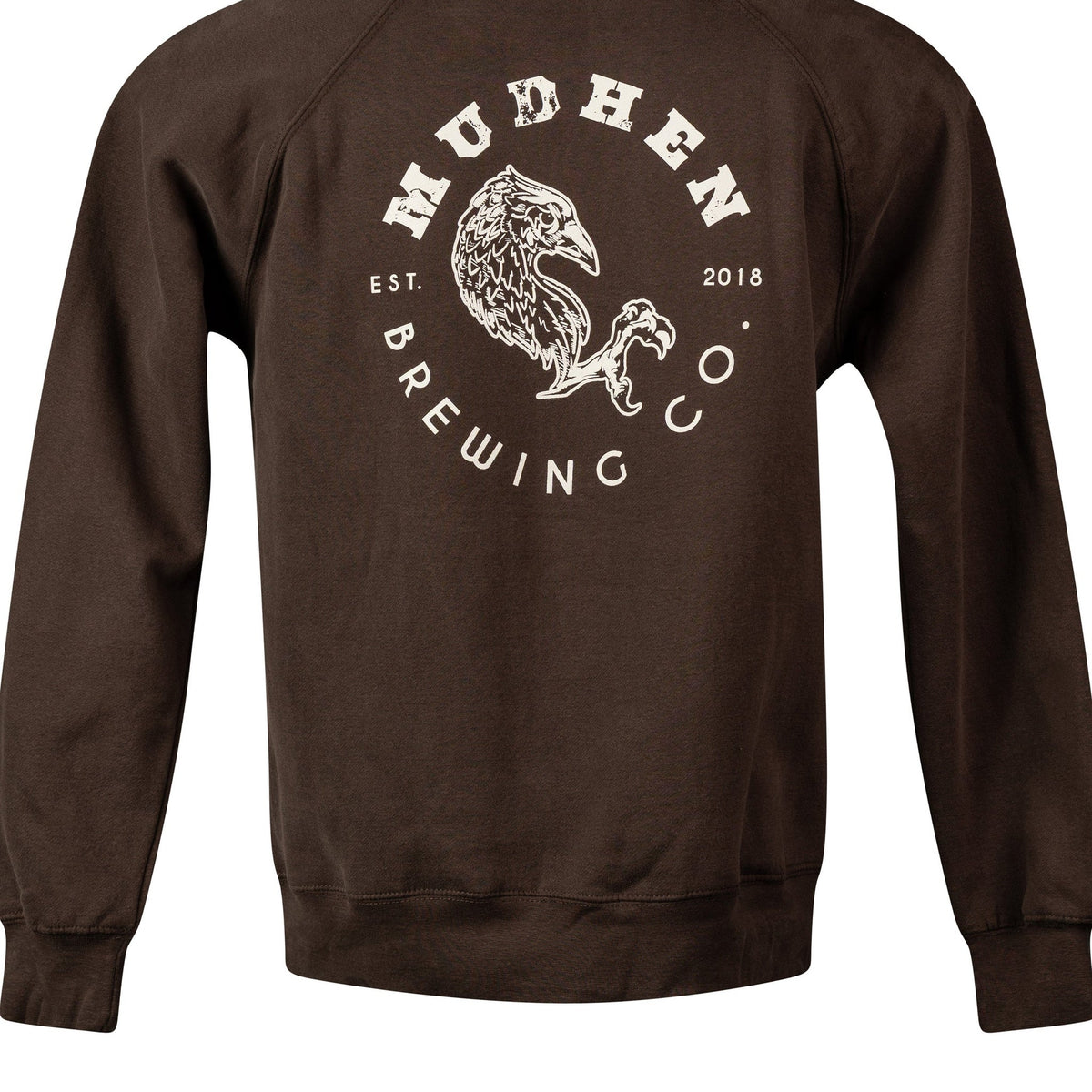 Crewneck Sweatshirt – Mocha Brown, closeup