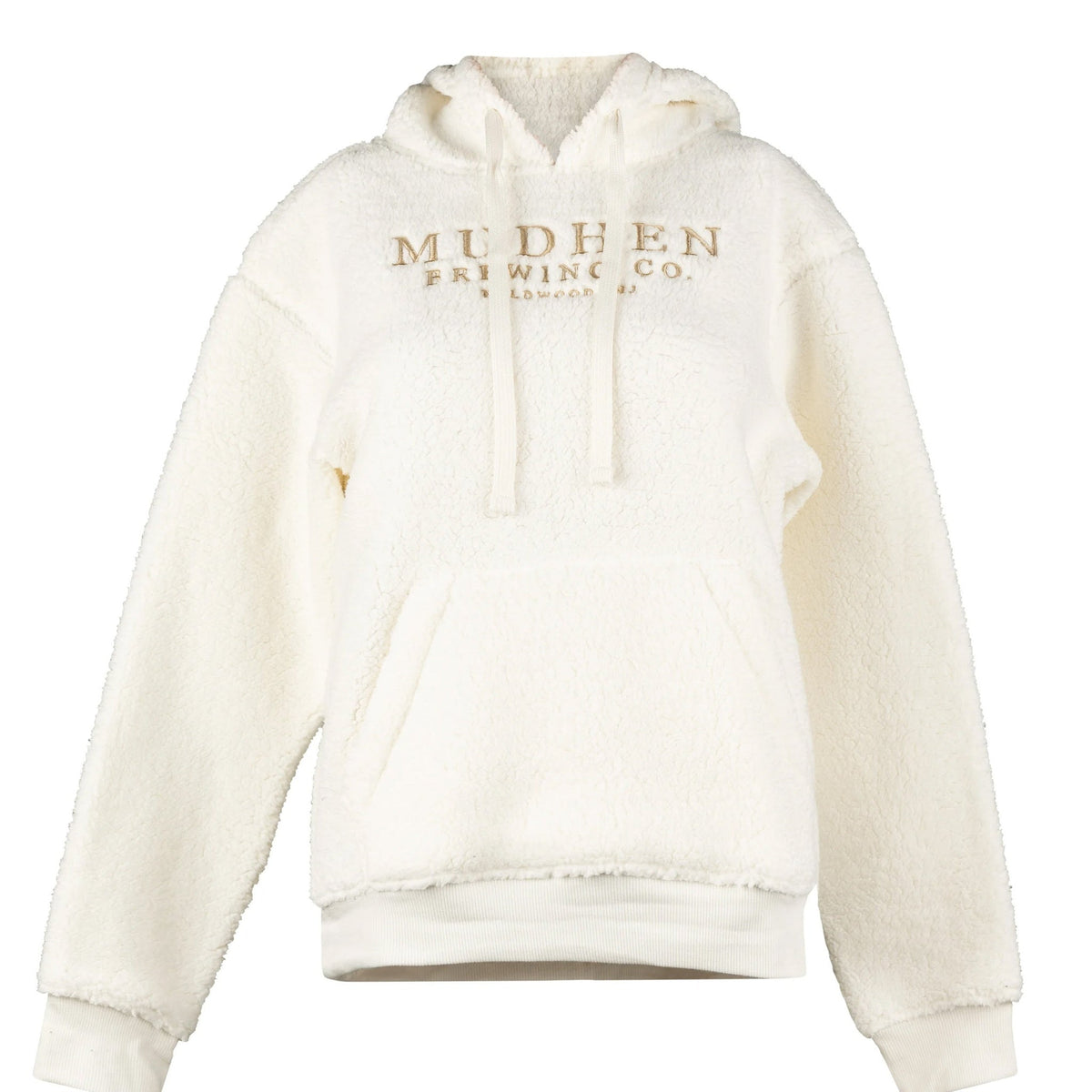 Female Flurry Hoodie with MudHen Logo, closeup
