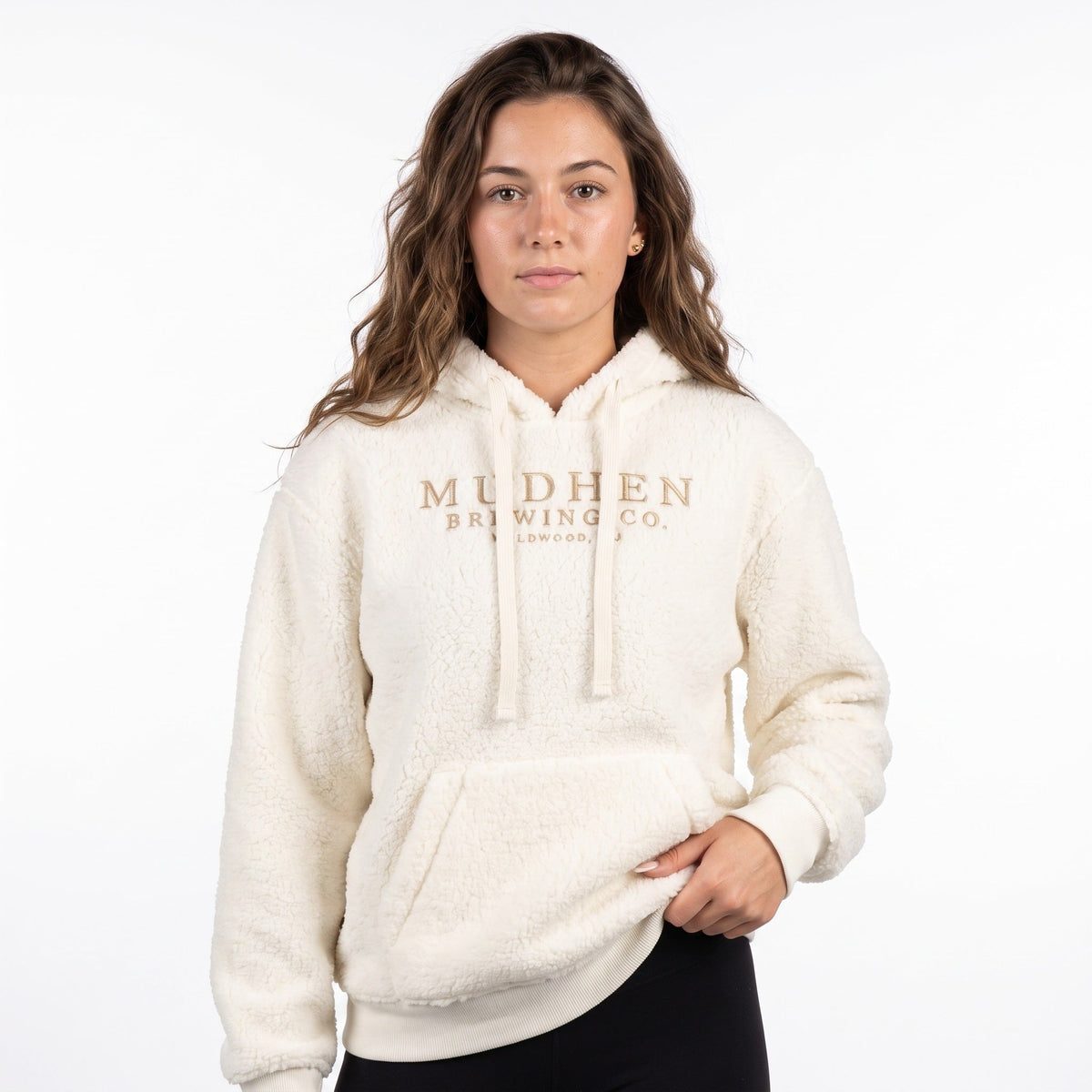 Female Flurry Hoodie with MudHen Logo, front