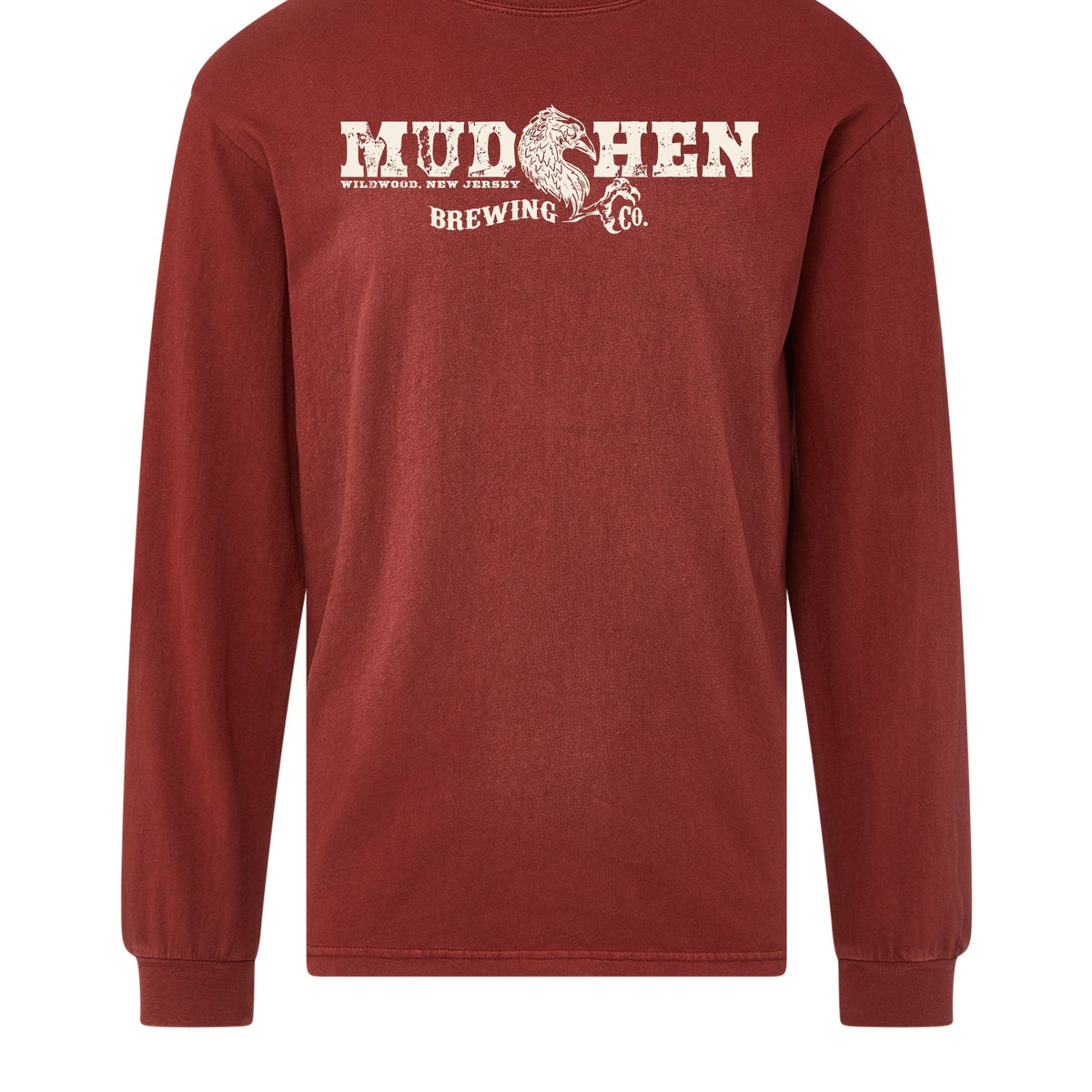 Heather Maroon Long Sleeve Tee, closeup
