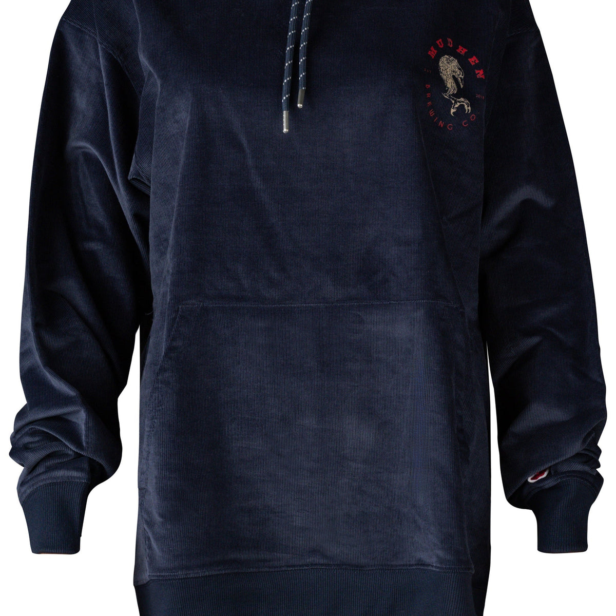 Henry Logo Corded Hoodie - Spring Navy, closeup