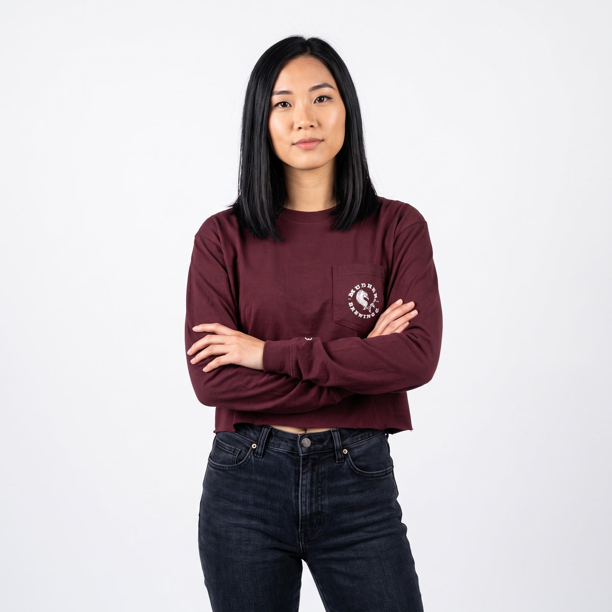 Logo Long Sleeve - Maroon, front