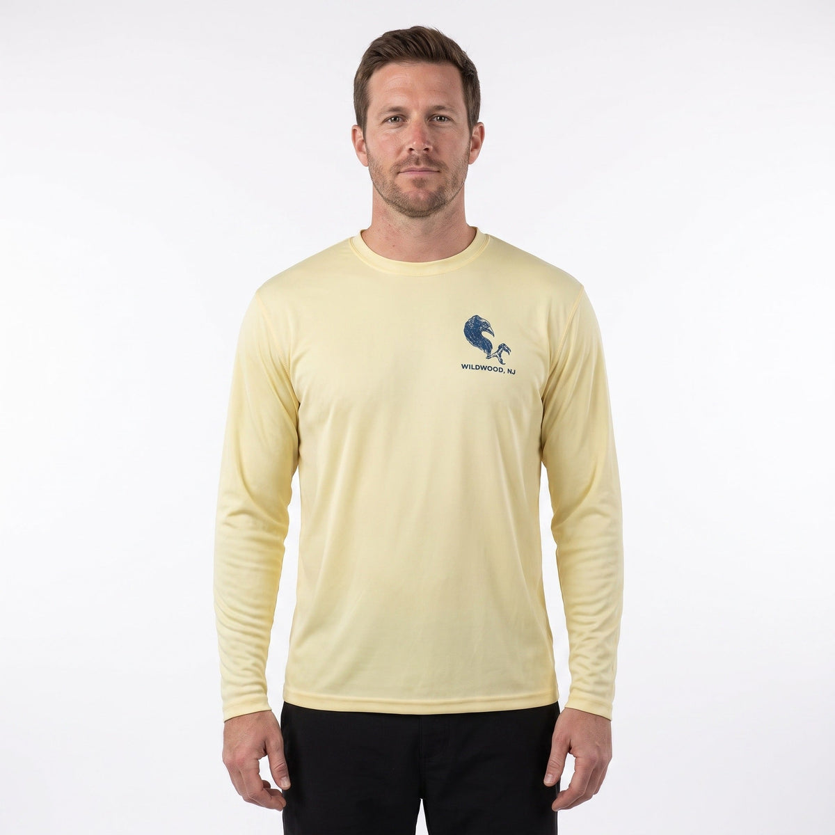 Men's Hen Circle Logo LS - Pale Yellow, front