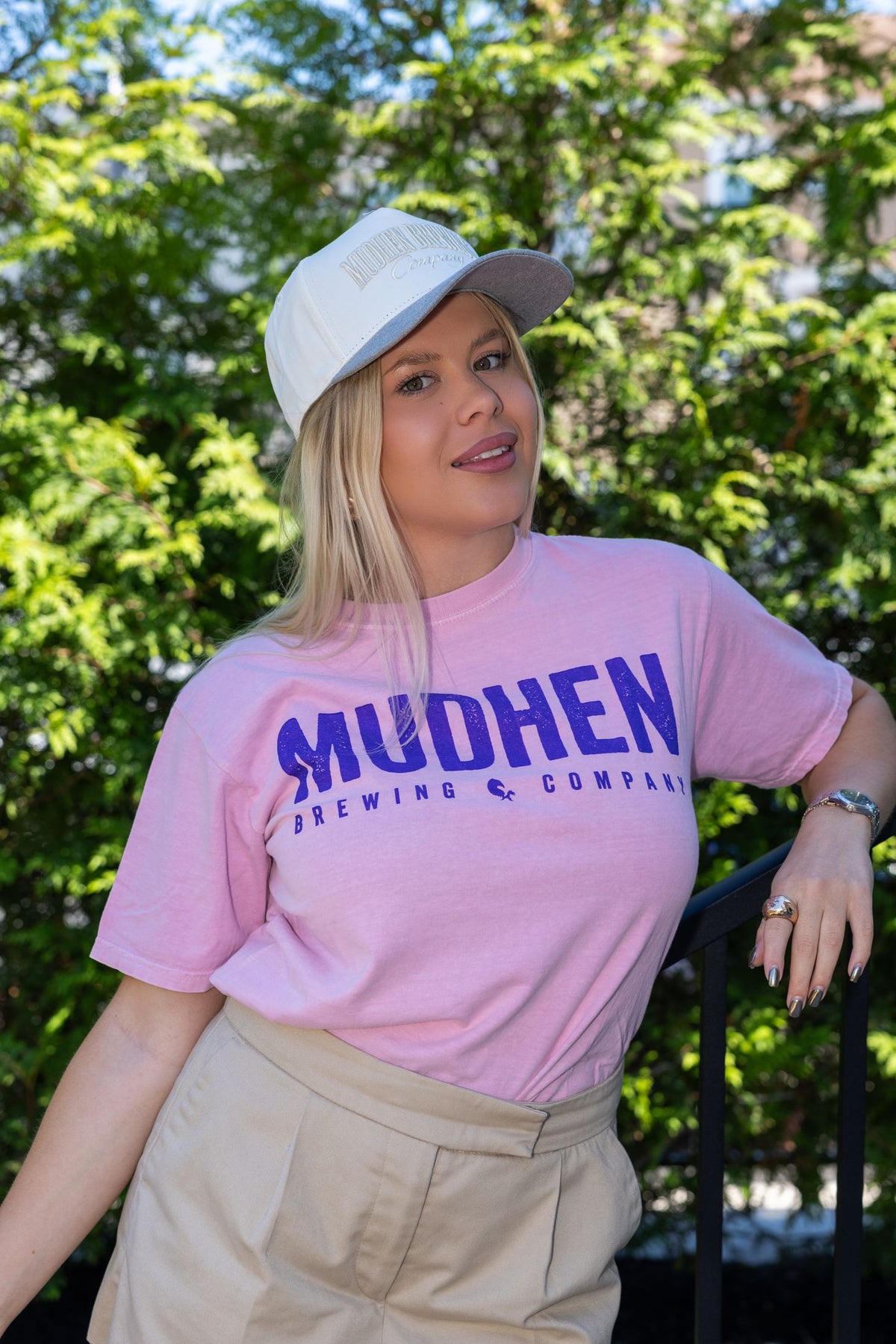 Pink Logo Tee and cap