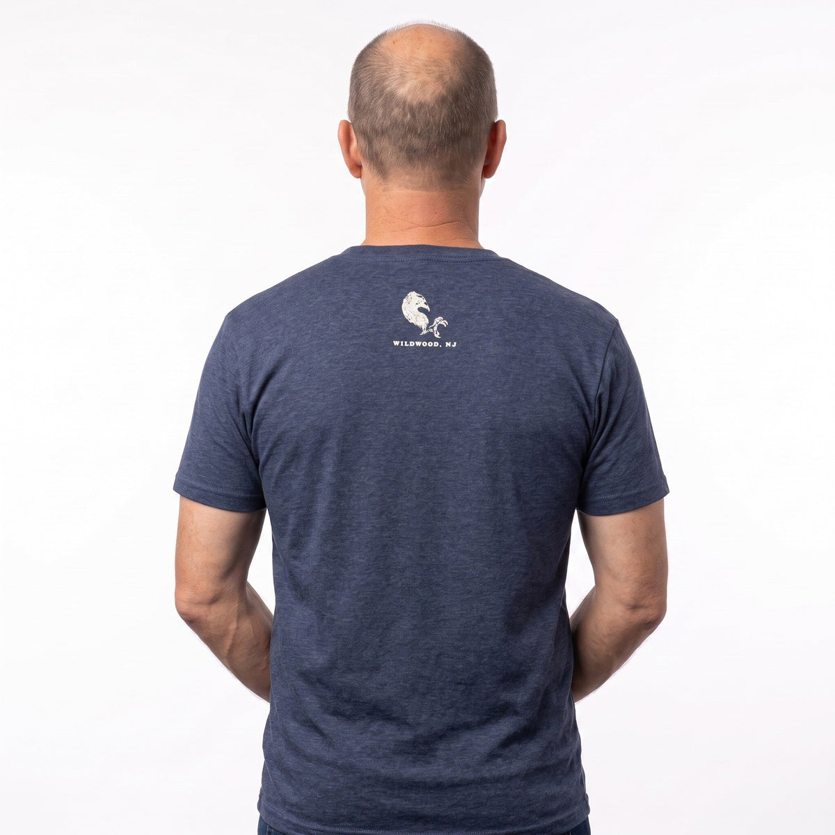 Mudhen Logo Tee - Heather Navy, back