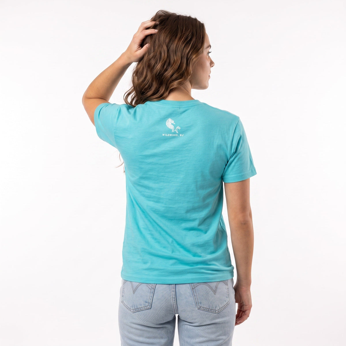 Mudhen Logo Tee - Lagoon Blue, back
