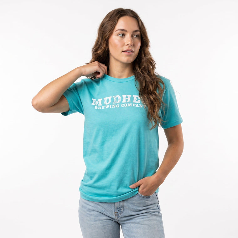 Mudhen Logo Tee - Lagoon Blue