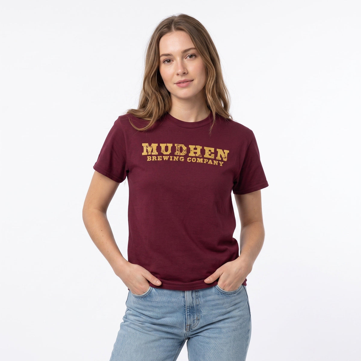 Mudhen Logo Tee - Maroon, front
