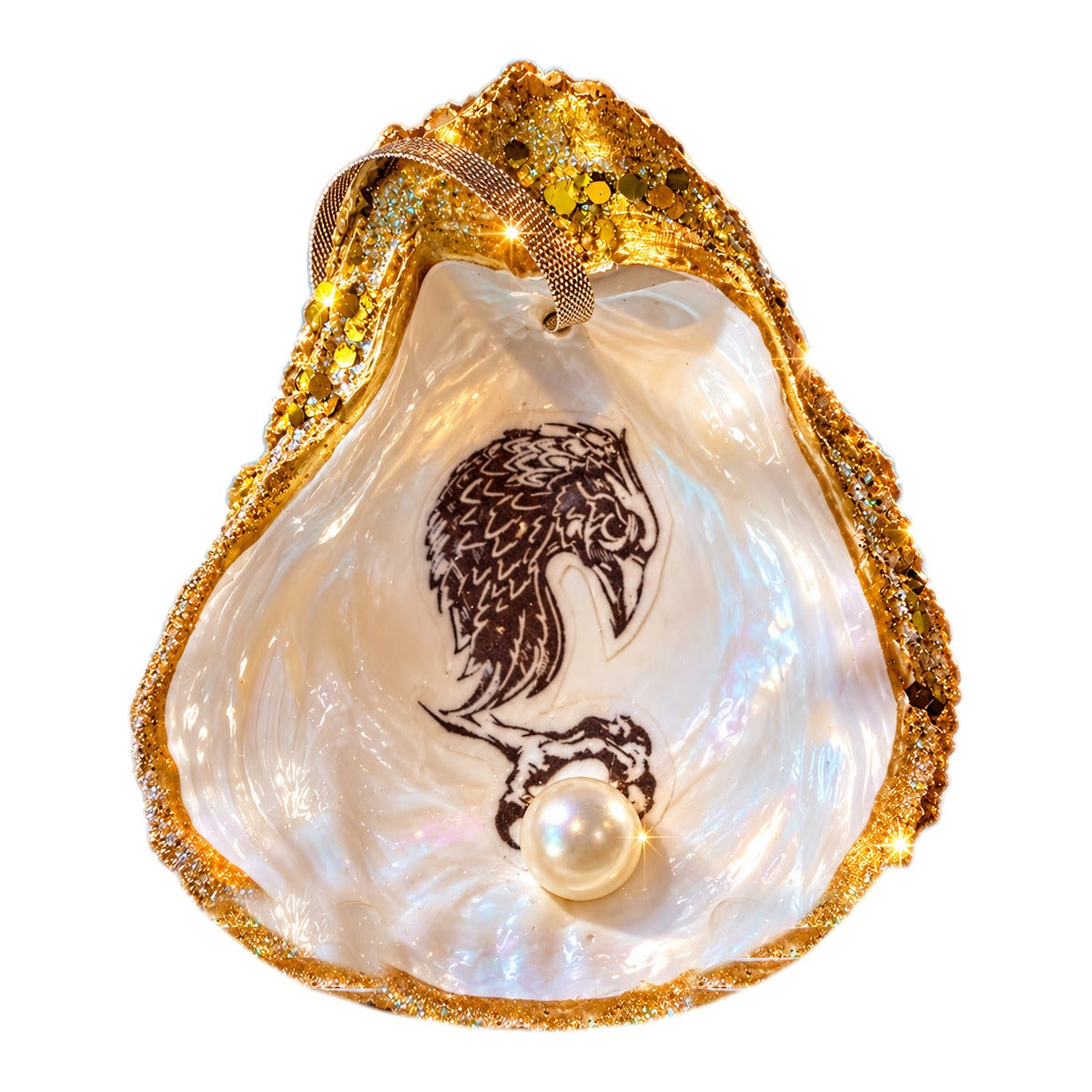 MudHen Oyster Shell Ornament - Claw & Pearl