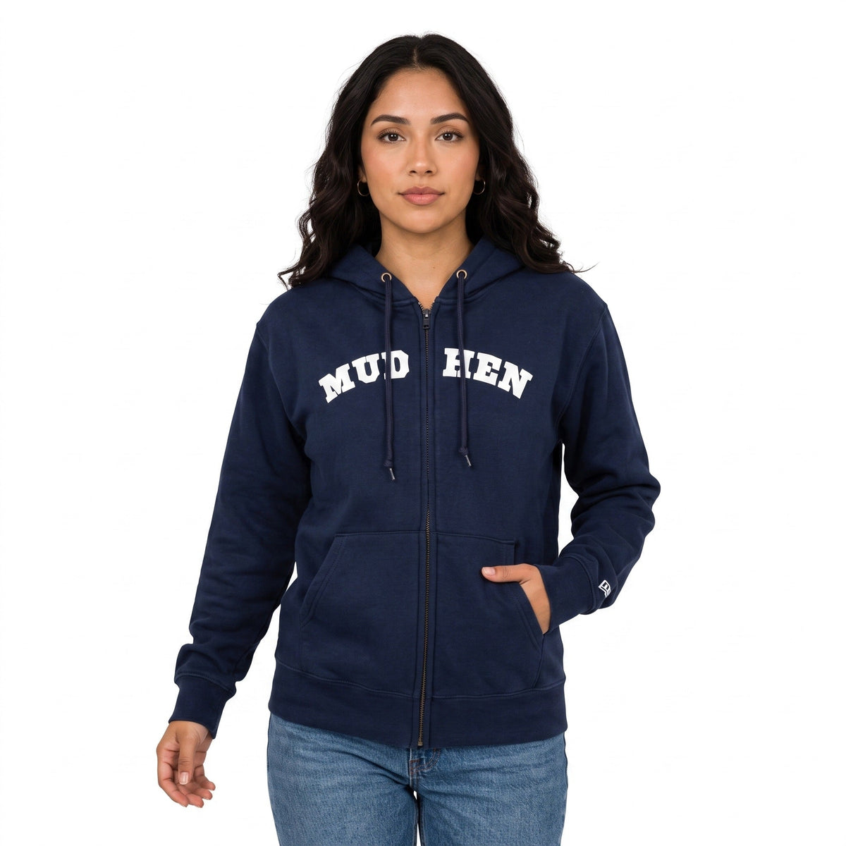 MudHen Puff Full Zip Hoodie - Navy, front