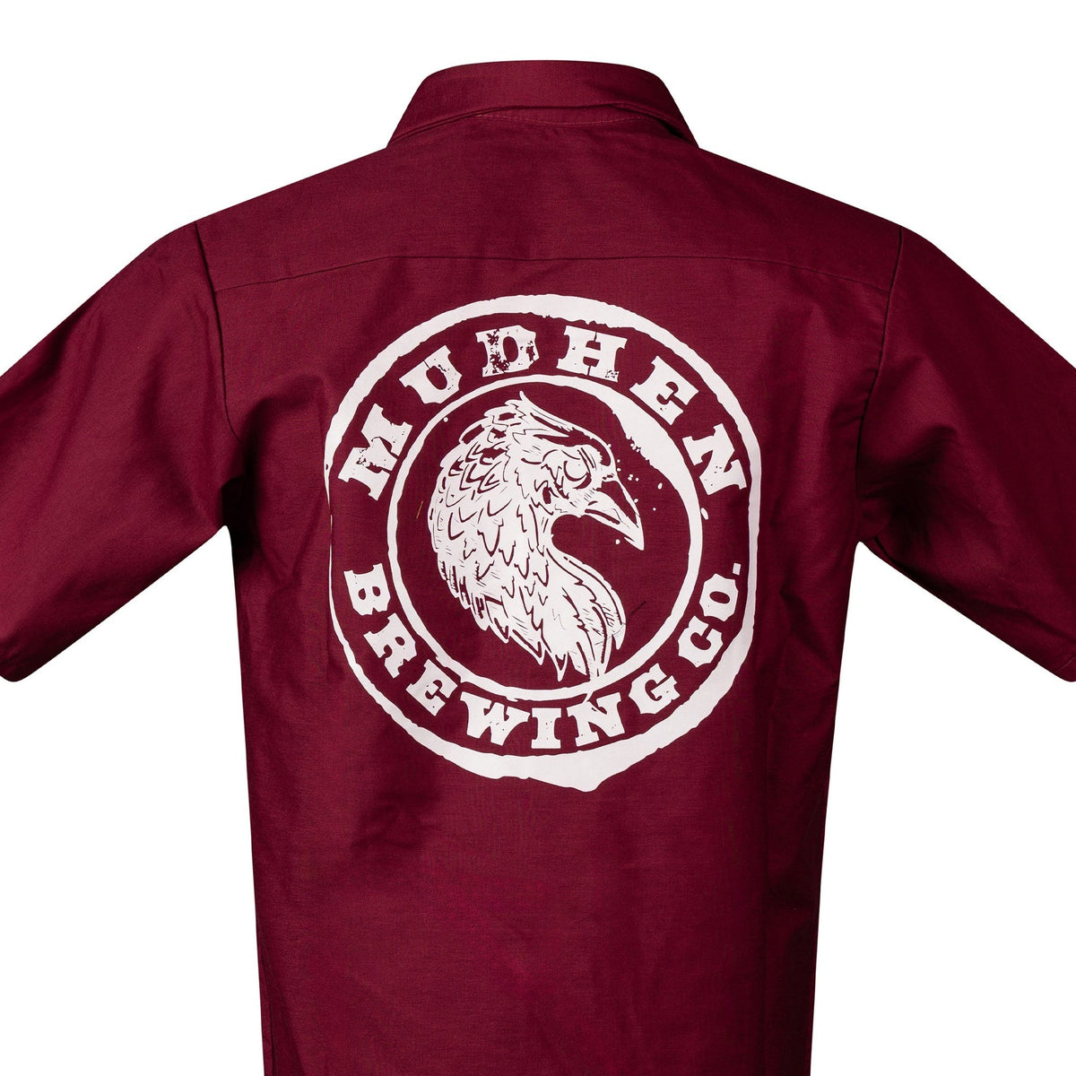 MudHen Shirt - Burgundy, closeup