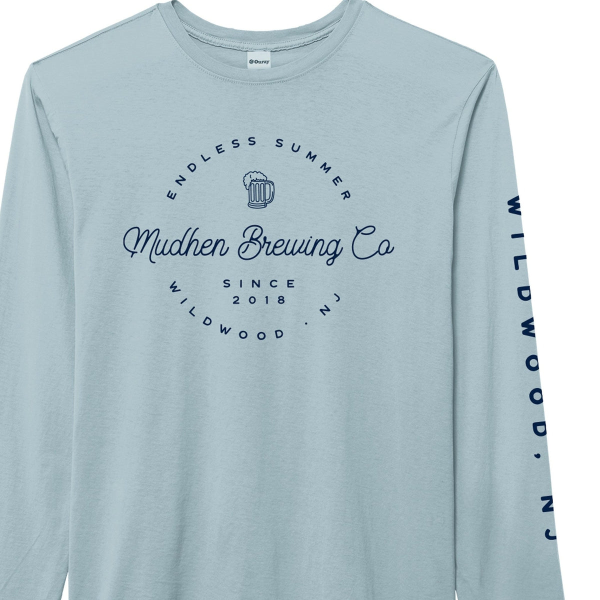 MudHen Shoreline Long Sleeve - Light Blue, closeup