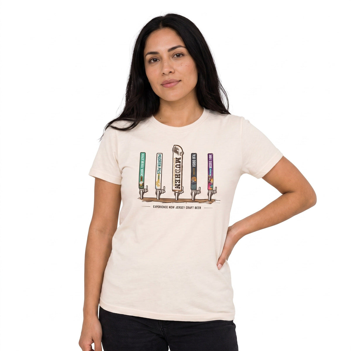 MudHen Tap Handle Tee — Cream, front