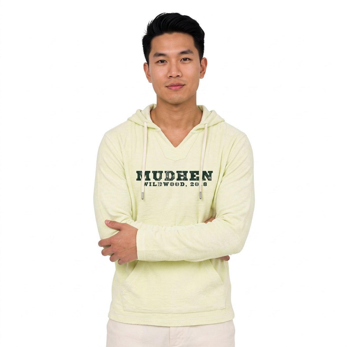 MudHen Terry Hoodie - Lime, front