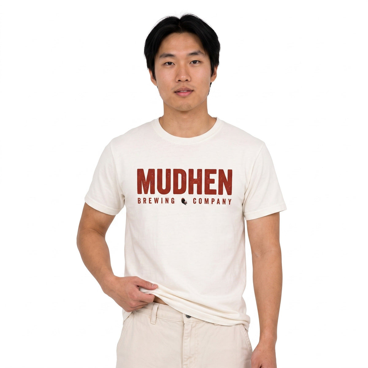 MudHen Wildwood Rock Tee — White, front