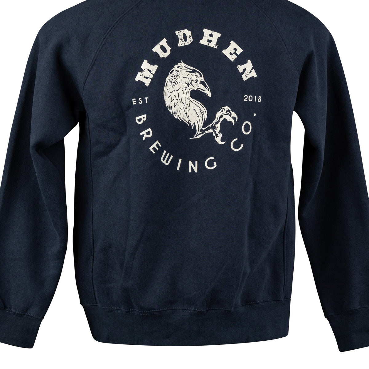Navy MudHen Brewing Co. Full-Zip Jacket, closeup