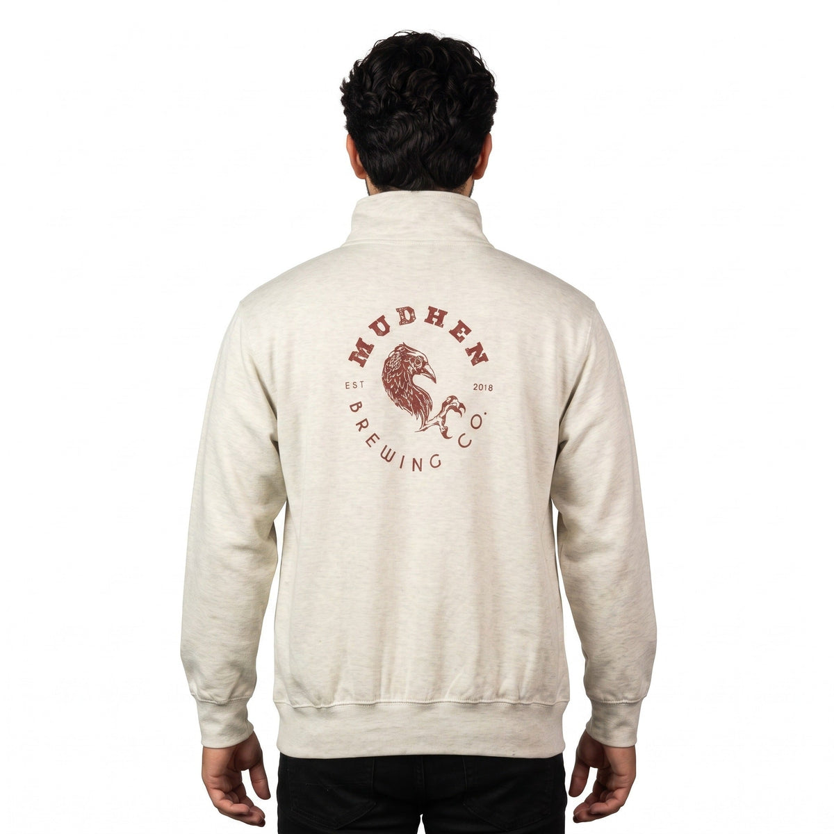Oatmeal Heather Quarter-Zip Pullover, back