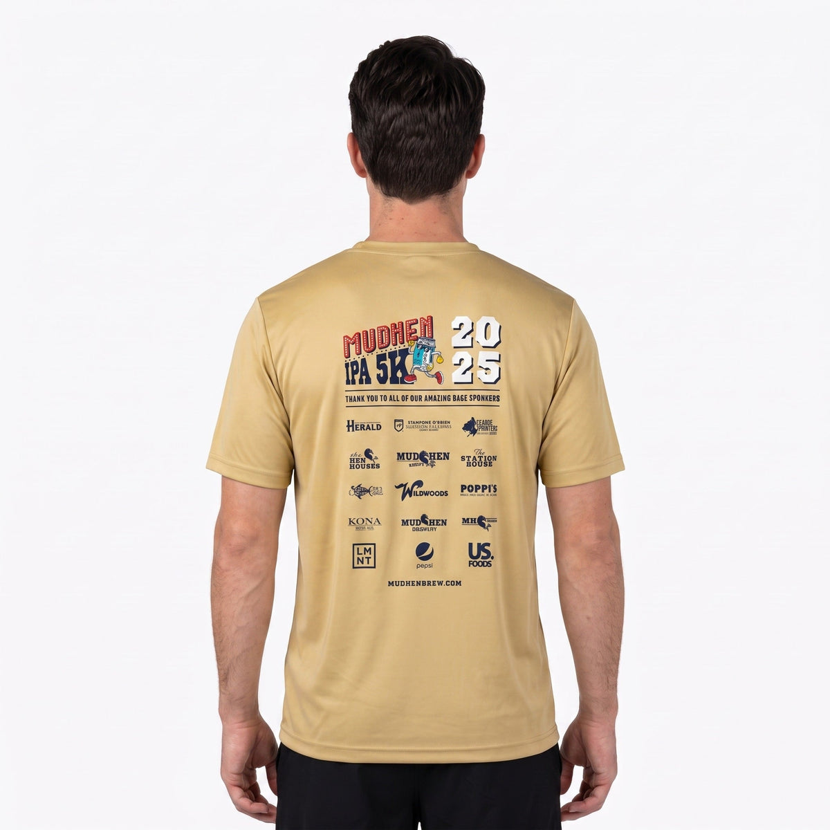 Official 2025 MudHen IPA 5K Race T-Shirt, back