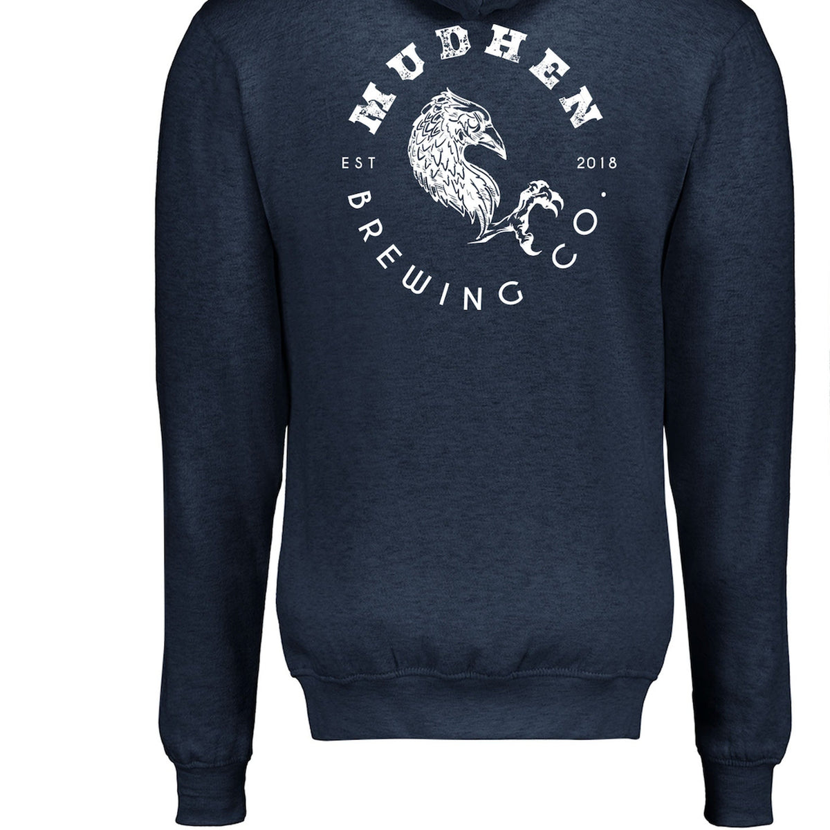 Retro Full Zip Hoodie - Navy Heather, closeup