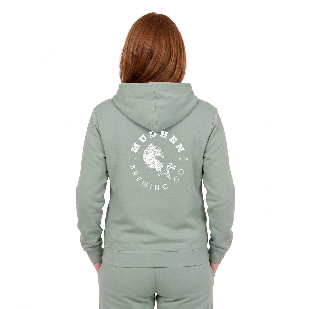 Retro Full Zip Hoodie - Washed Mint, back