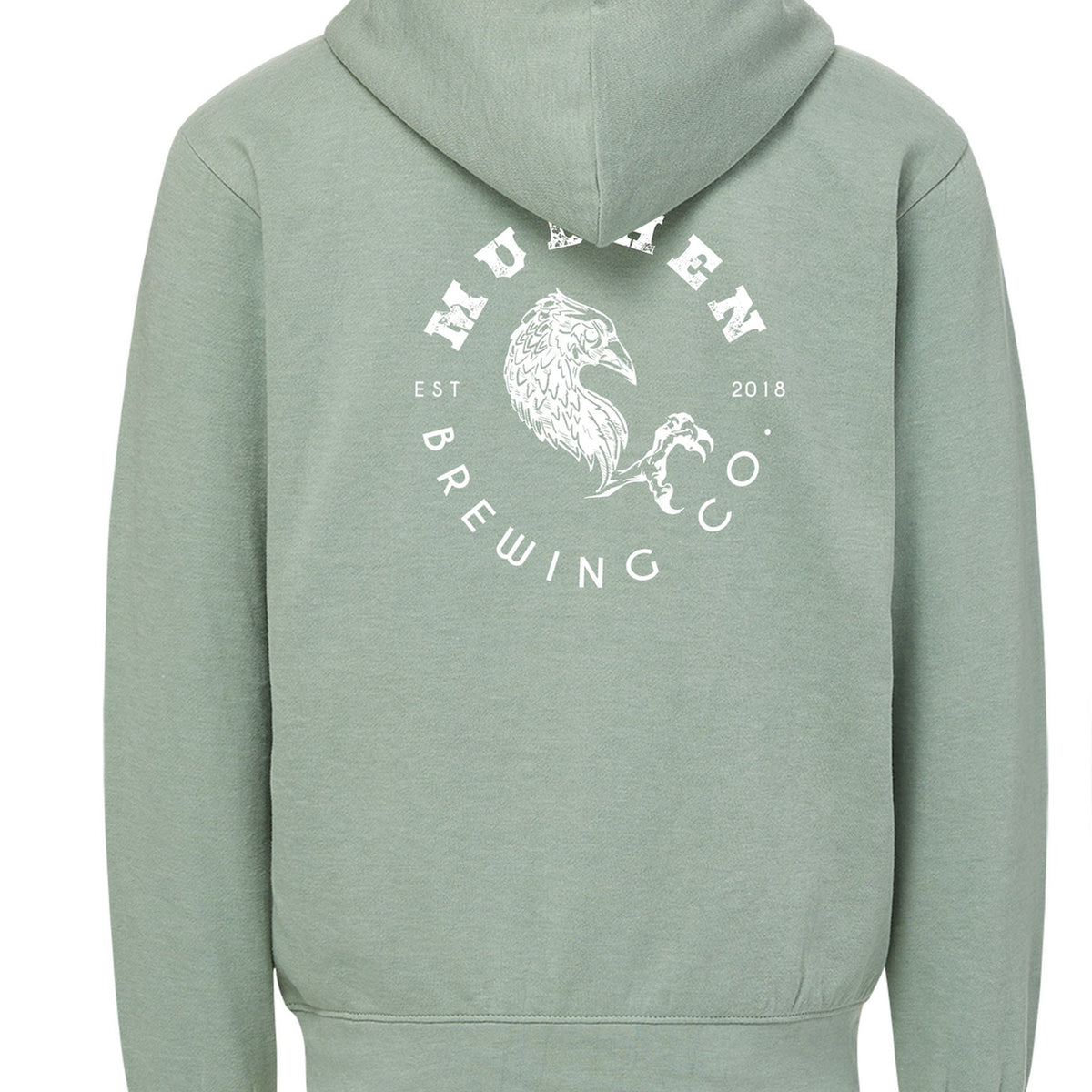 Retro Full Zip Hoodie - Washed Mint, closeup
