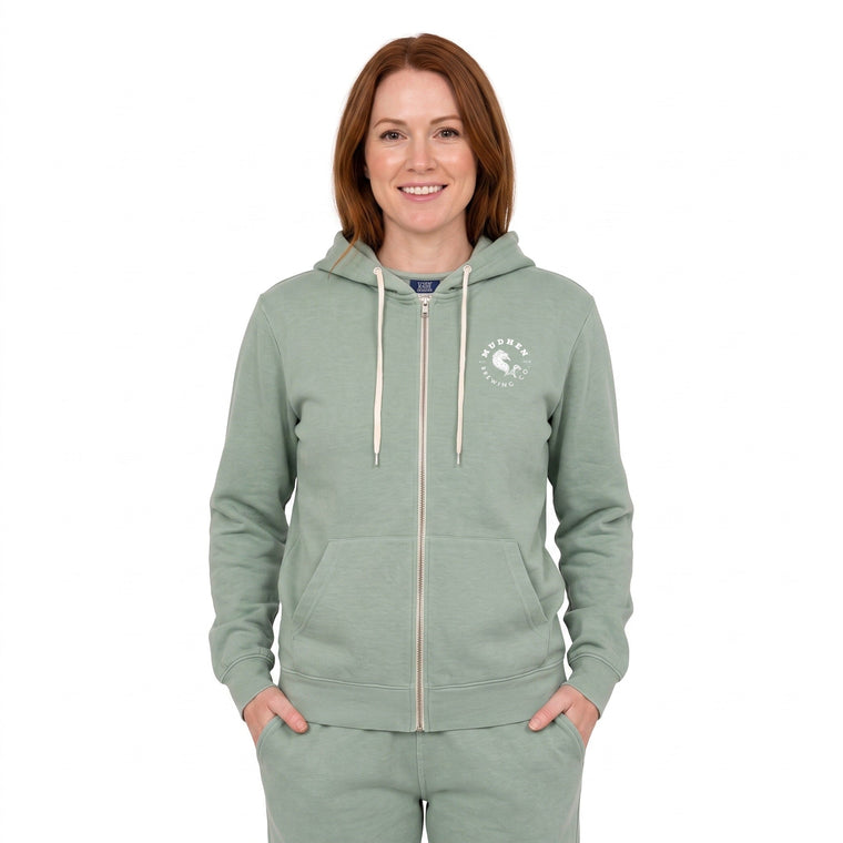 Retro Full Zip Hoodie - Washed Mint