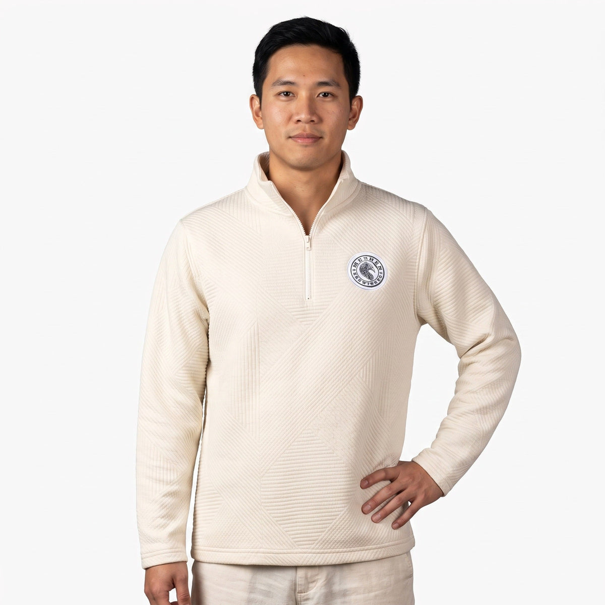 Sea Smoke Quarter-Zip - Ivory, front