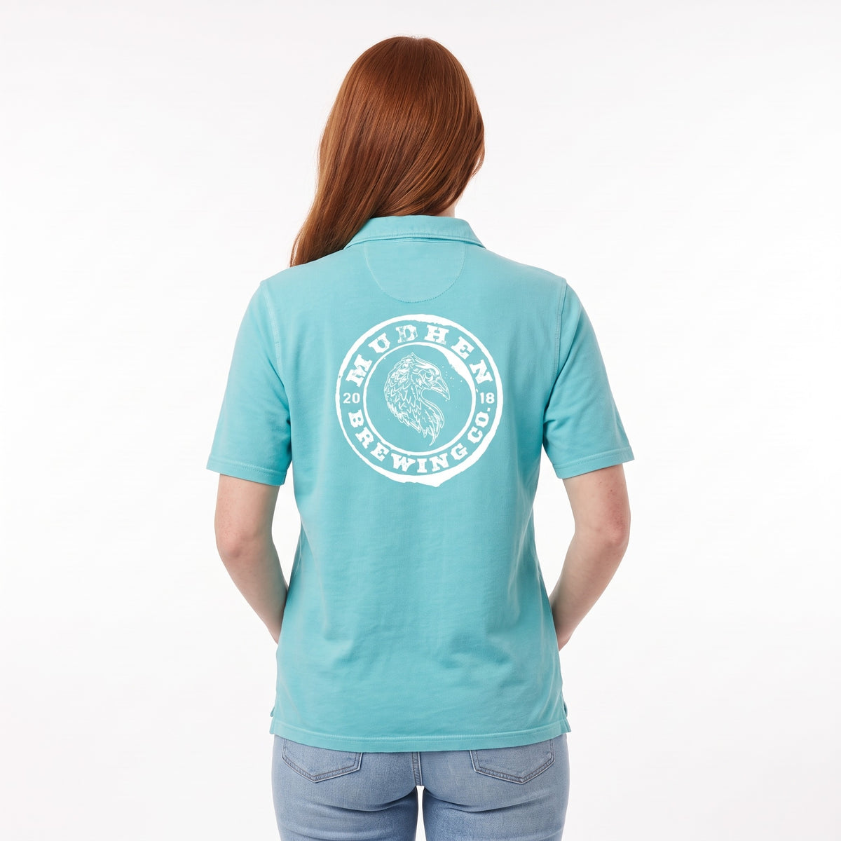 Vintage-Washed Polo - Barbados Blue, back