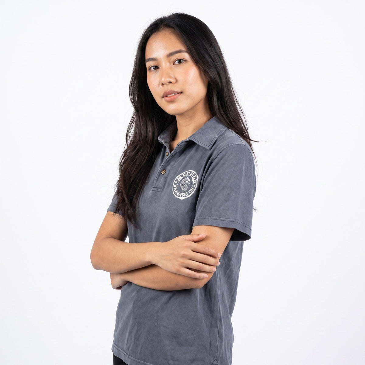 Vintage-Washed Polo - Moonlight Navy, front