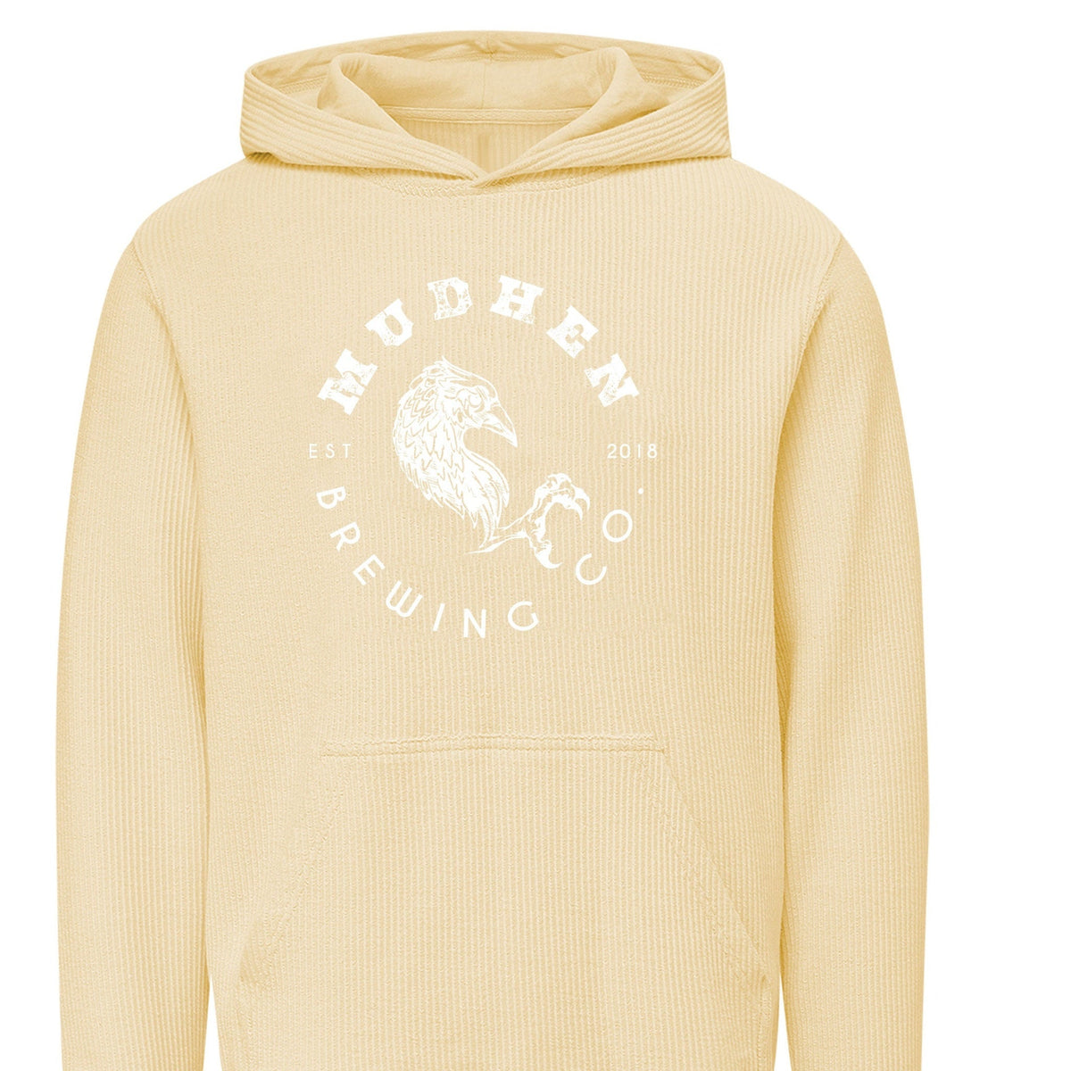Waffle Knit Hoodie - Buttercream, closeup