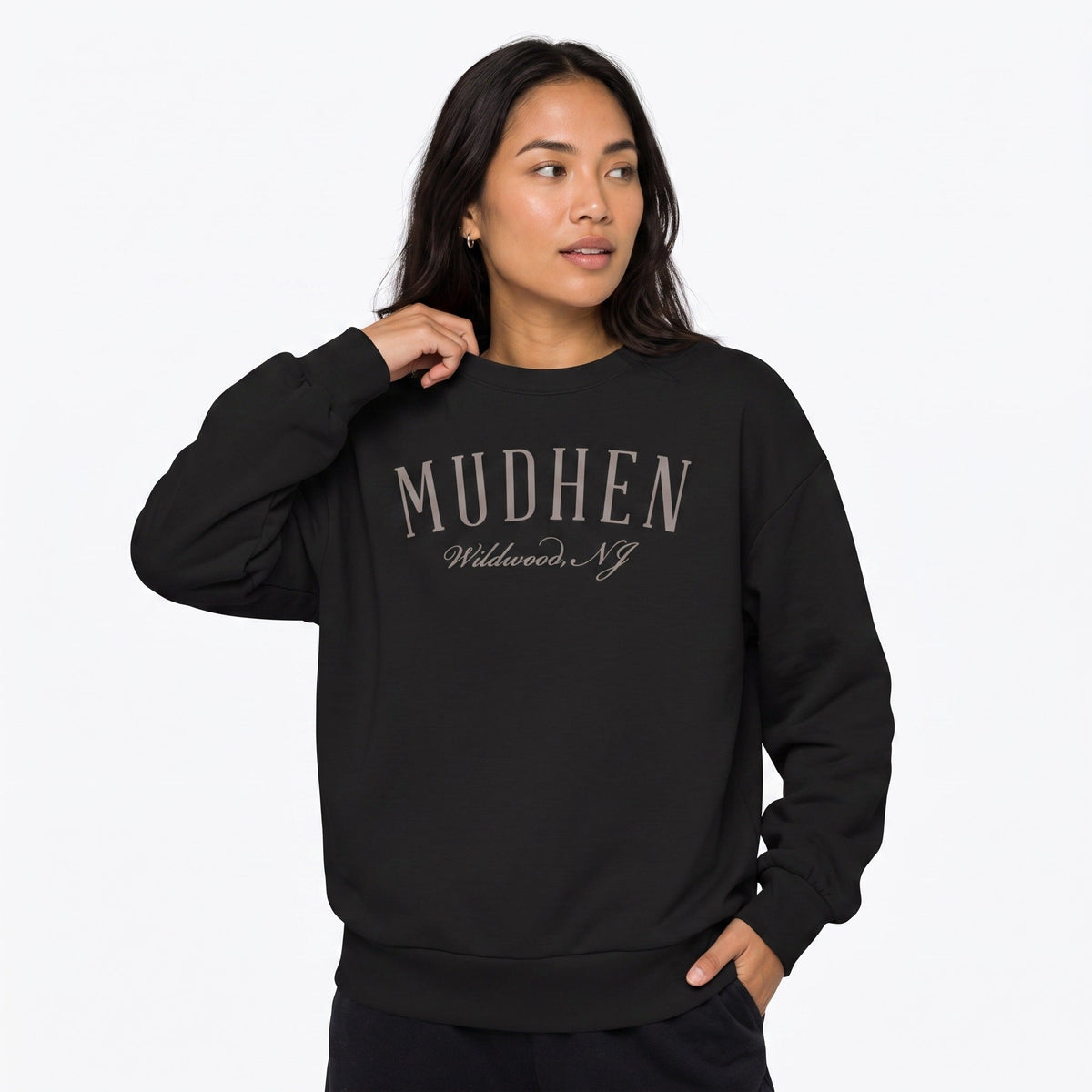 Women's Crewneck - Monteray Black, front