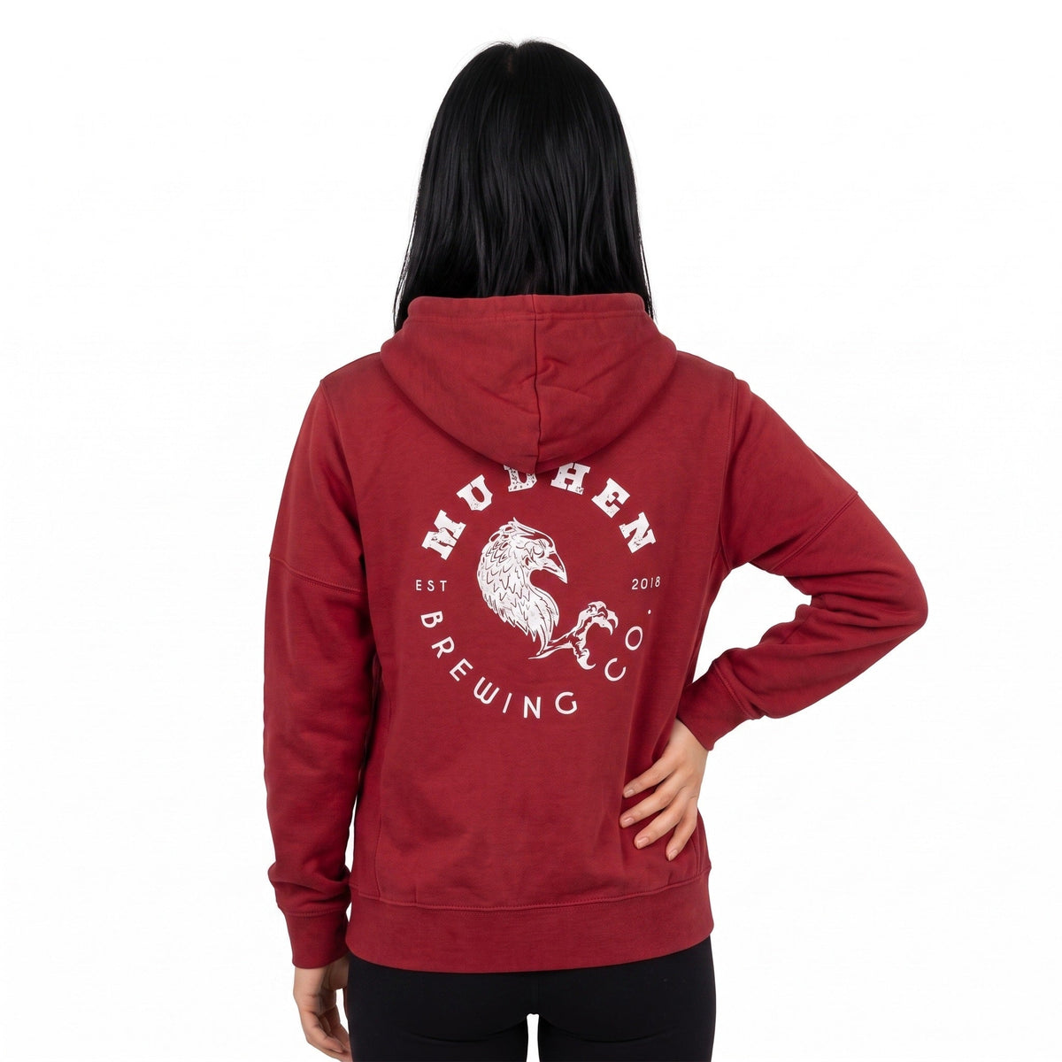 Women’s Full-Zip Hoodie – Crimson Red, back