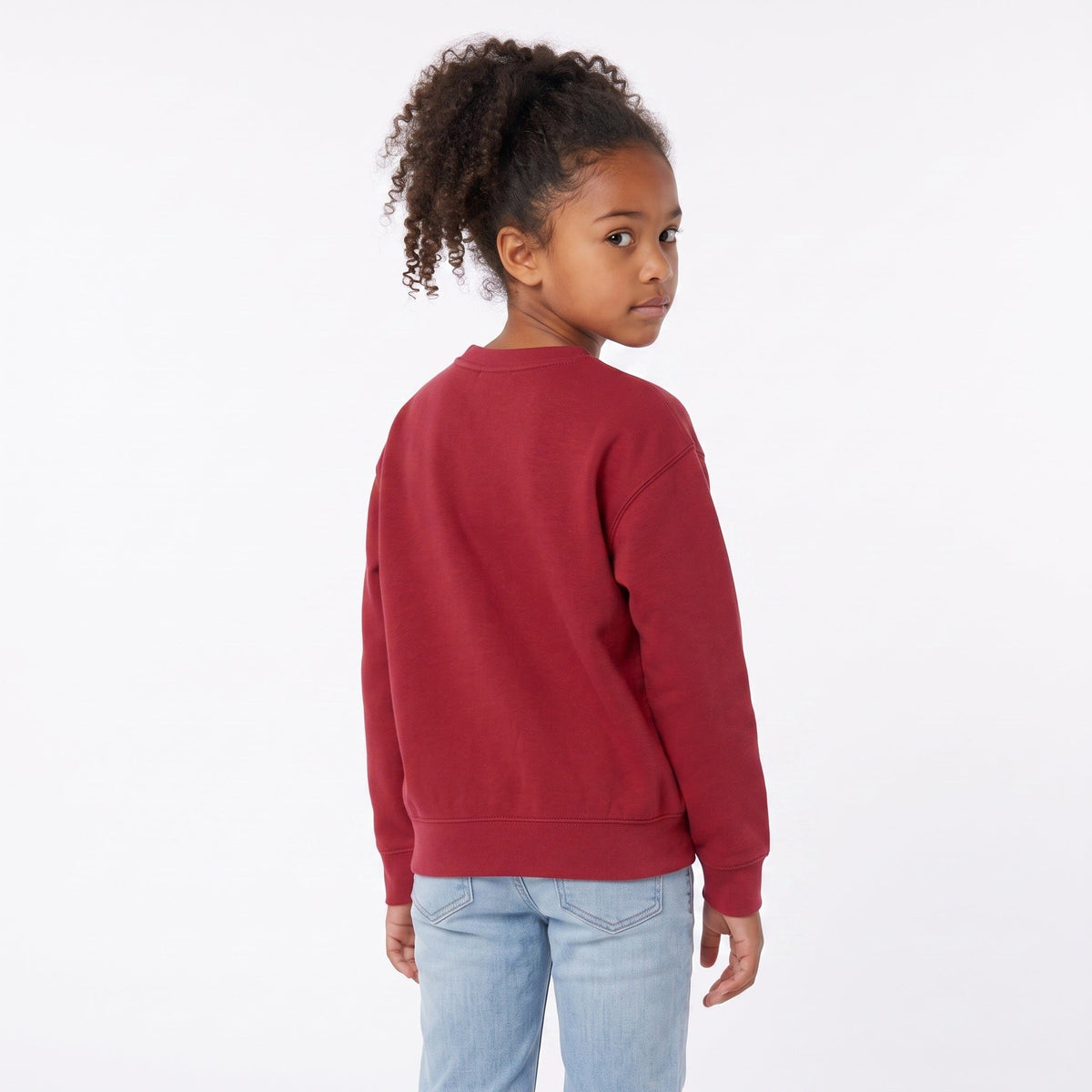 Youth MudHen Crewneck – Maroon, back
